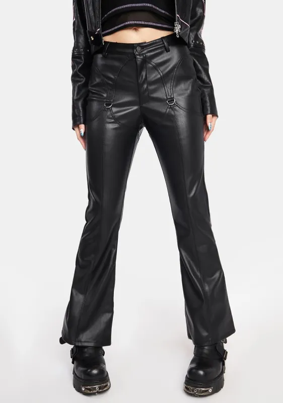 Aesthetically Teasing Chap Flare Pants sold by Dolls Kill