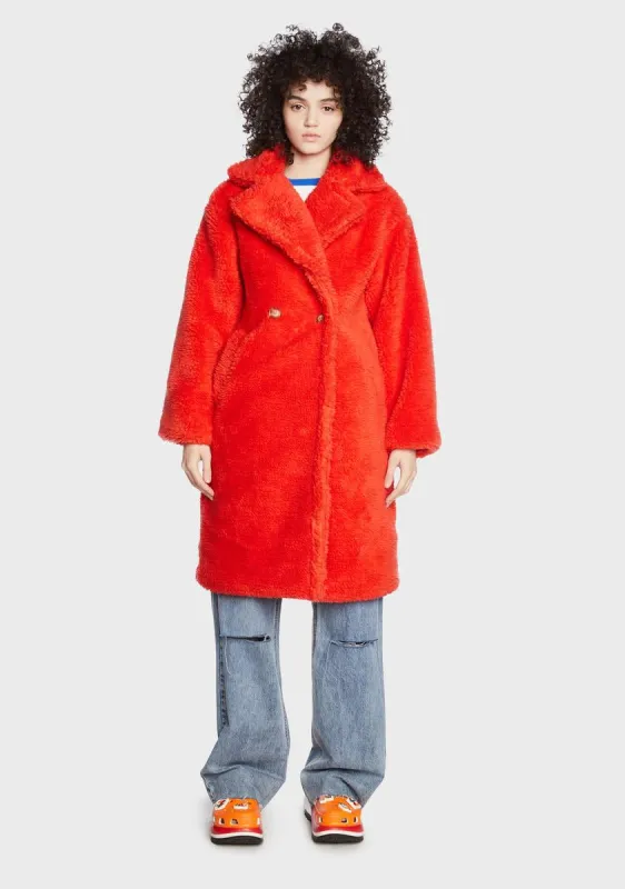 Ruby Nearly Famous Faux Fur Coat sold by Dolls Kill
