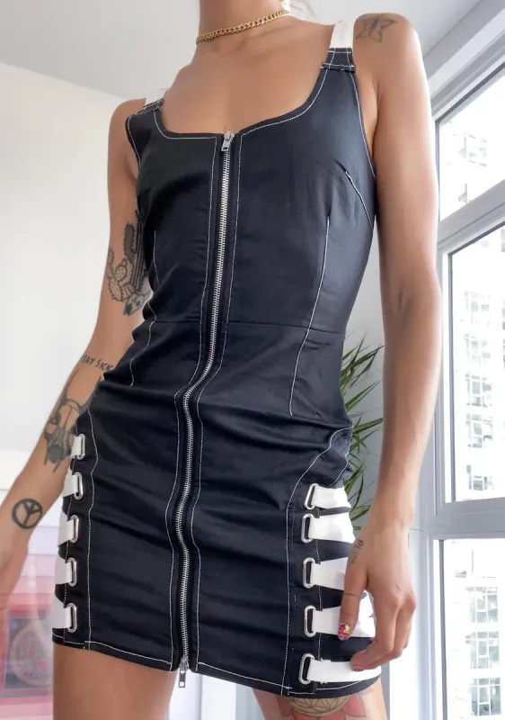 Lining 'Em Up Mini Dress sold by Dolls Kill