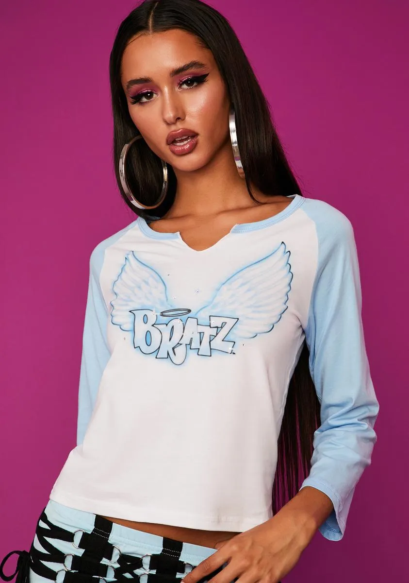 Nobody's Angel Raglan Tee sold by Dolls Kill