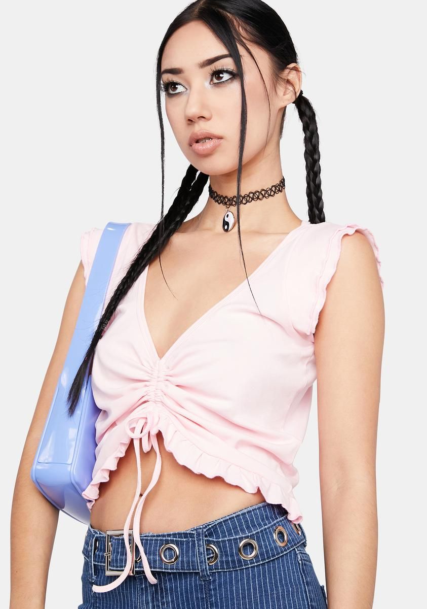 Bankroll Baby Ruffle Crop Top sold by Dolls Kill product image thumbnail 2