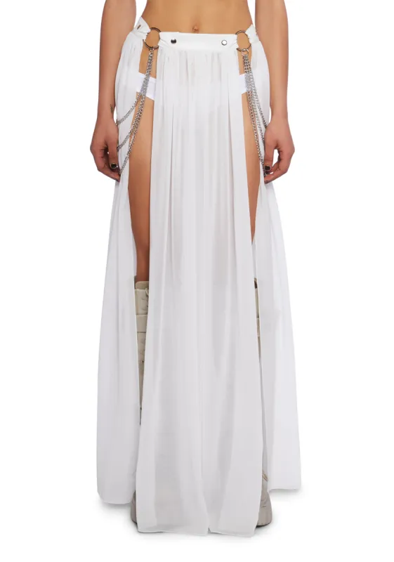 Immersed In Magic Maxi Skirt - White sold by Dolls Kill