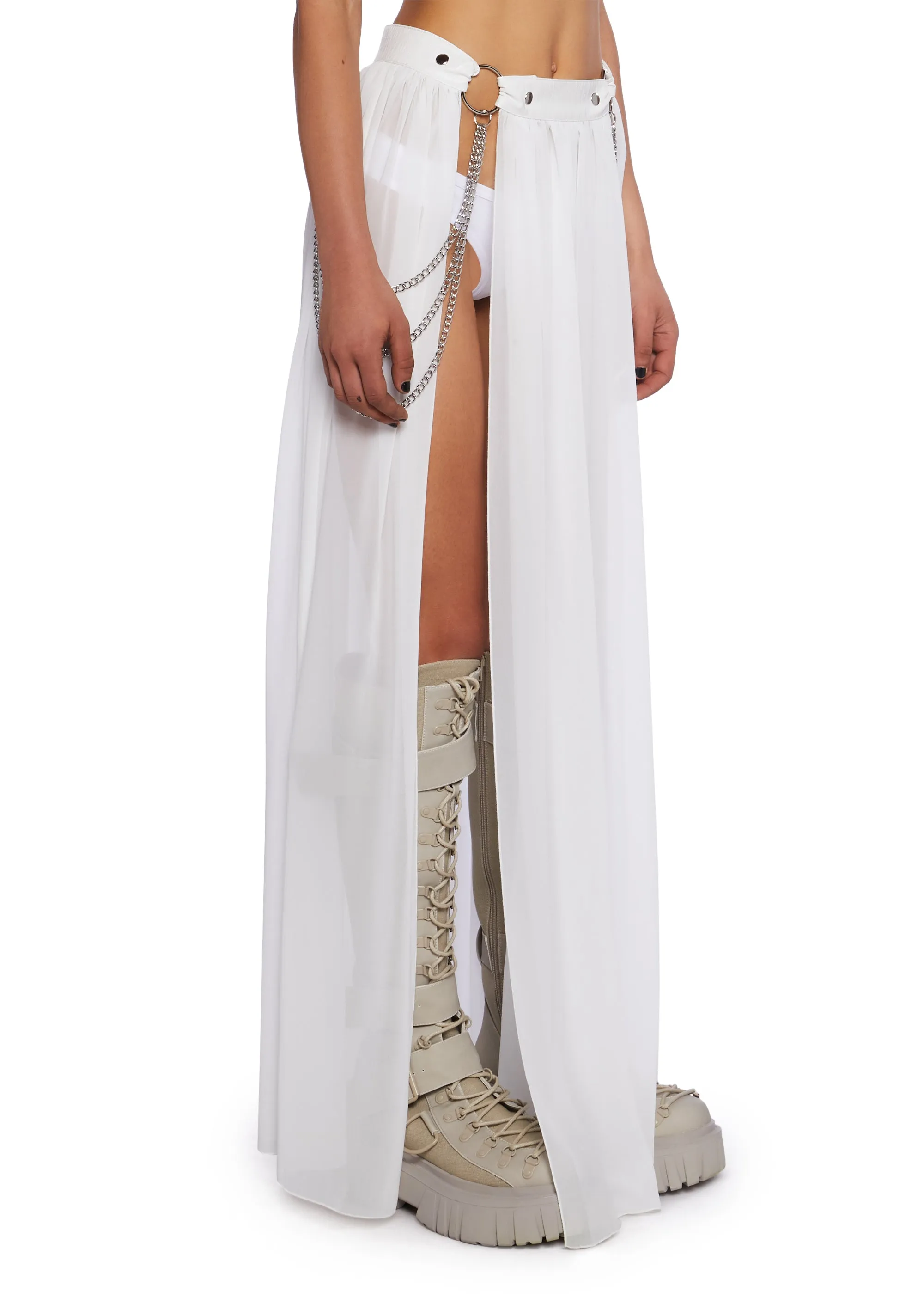 Immersed In Magic Maxi Skirt - White sold by Dolls Kill product image thumbnail 3