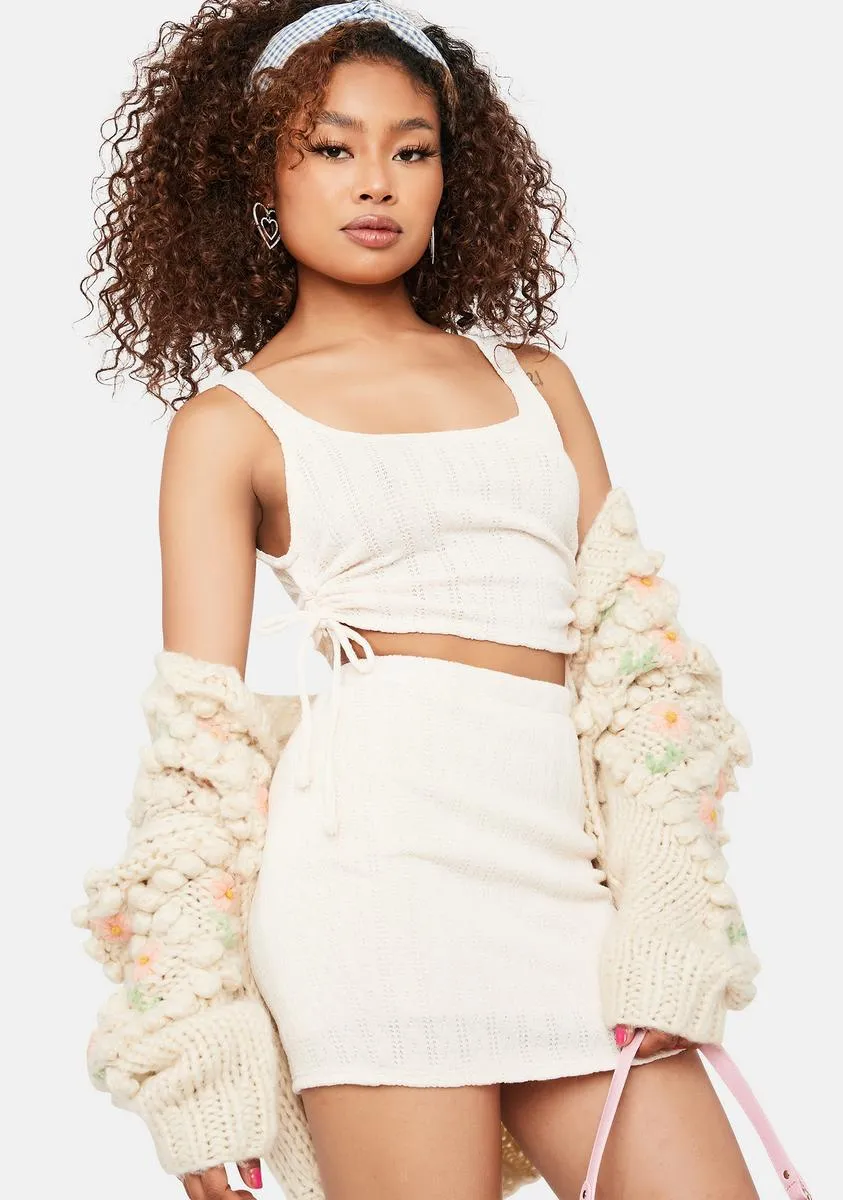 Cream Now At Peace Knit Crop Tank sold by Dolls Kill product image thumbnail 2