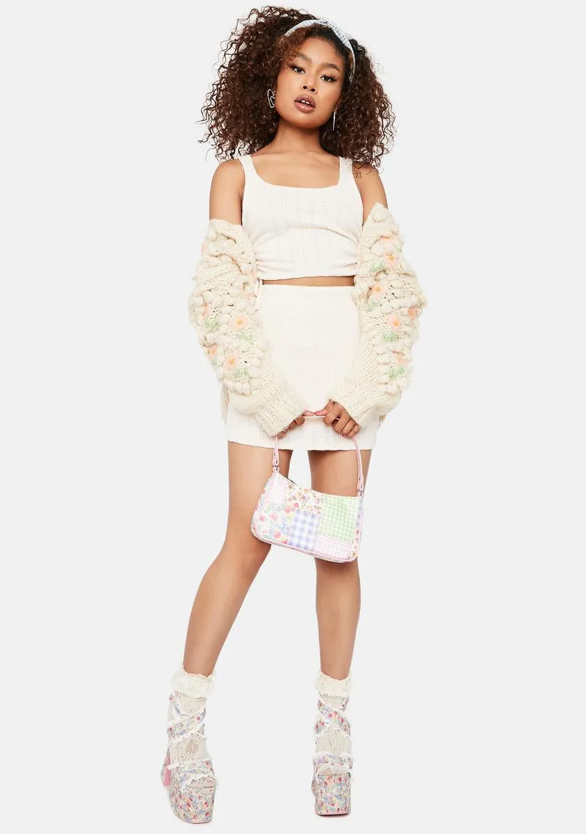 Cream Now At Peace Knit Crop Tank sold by Dolls Kill product image thumbnail 3