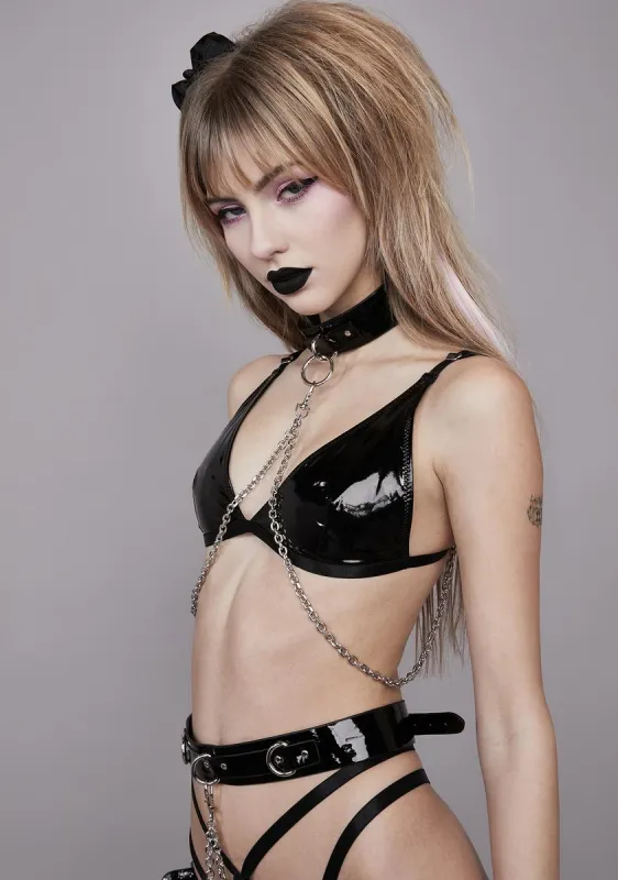 Love Is Pain Choker Chain Bra sold by Dolls Kill
