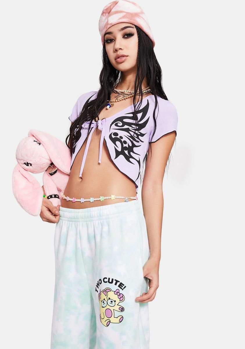 Tattoo Butterfly Tie Front Top sold by Dolls Kill product image thumbnail 2