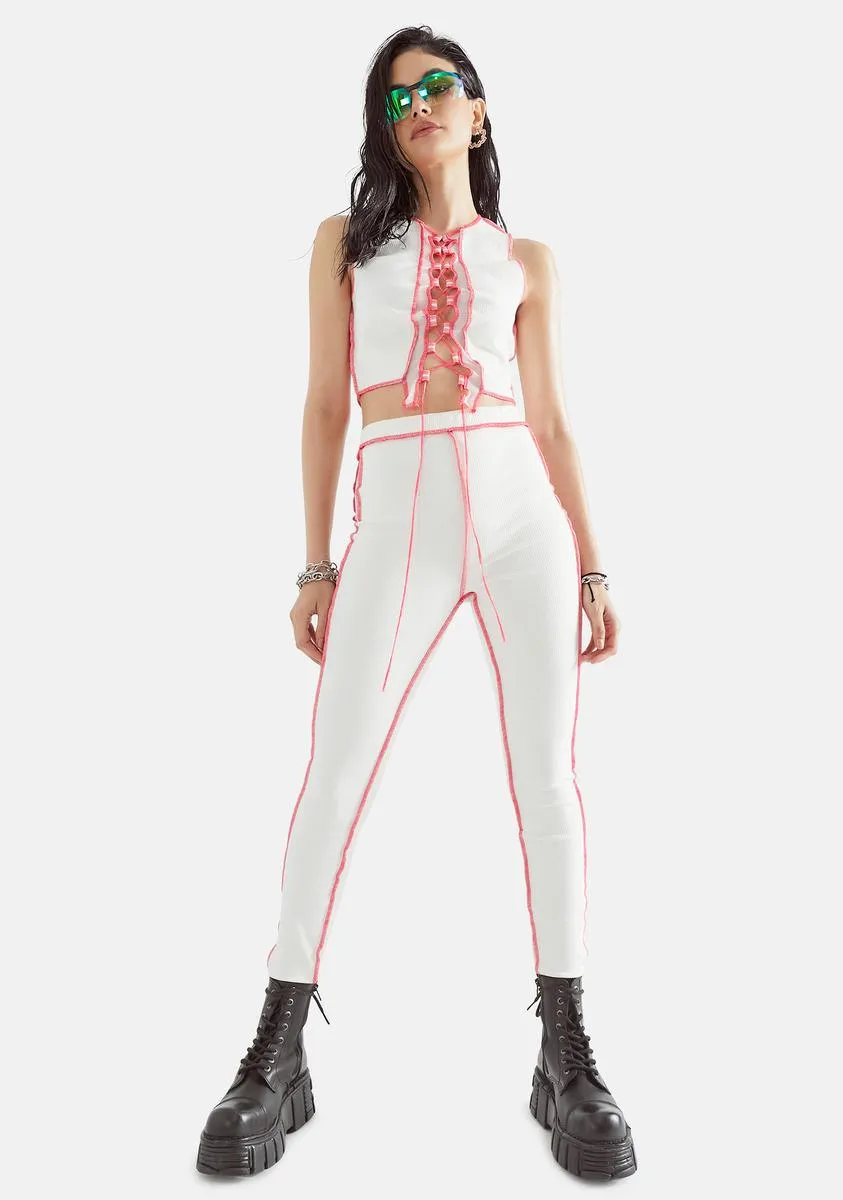 Icy The Truth Stings Contrast Stitch Pants Set sold by Dolls Kill product image thumbnail 2