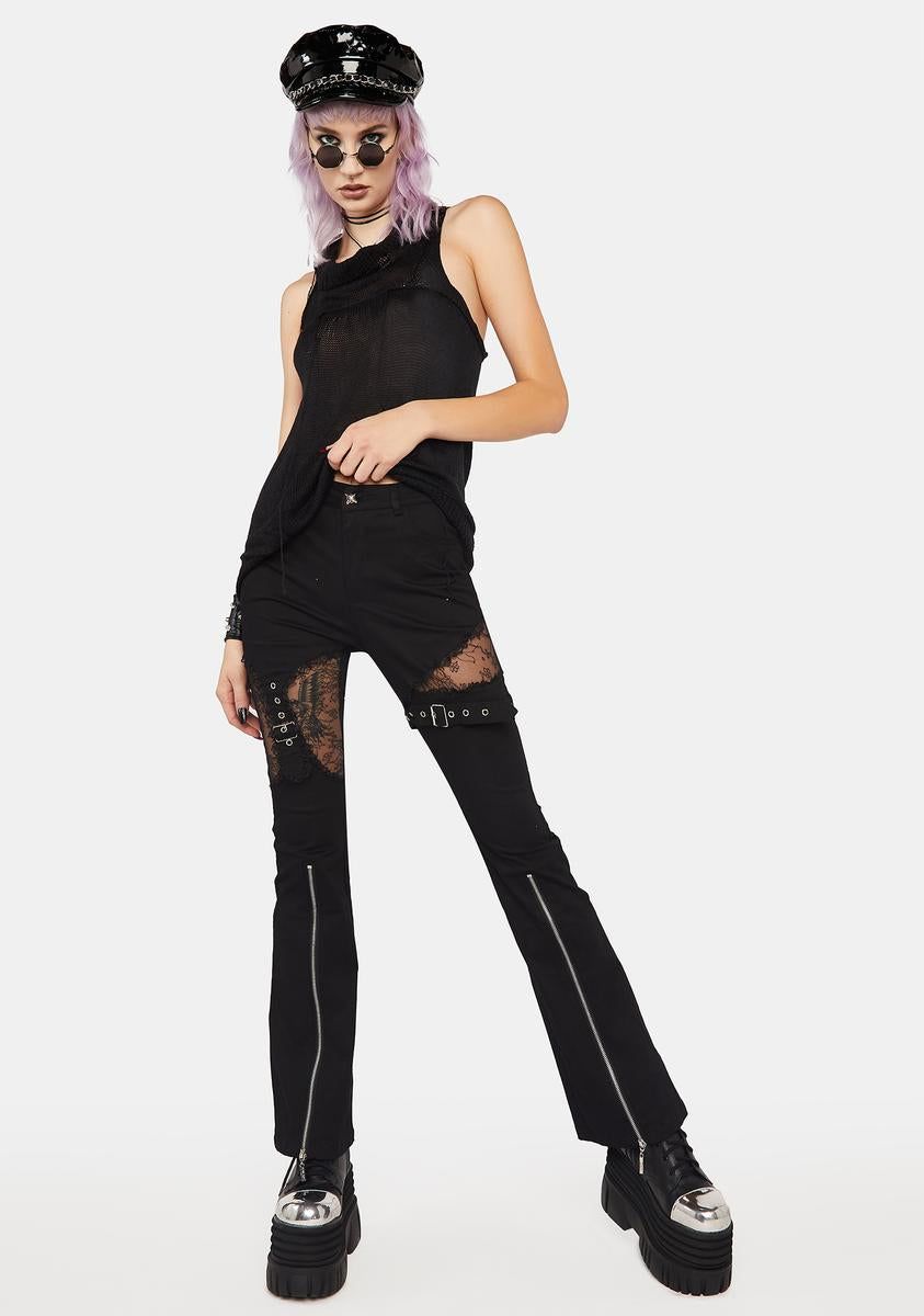 Gothic Elastic Flare Pants sold by Dolls Kill product image thumbnail 3
