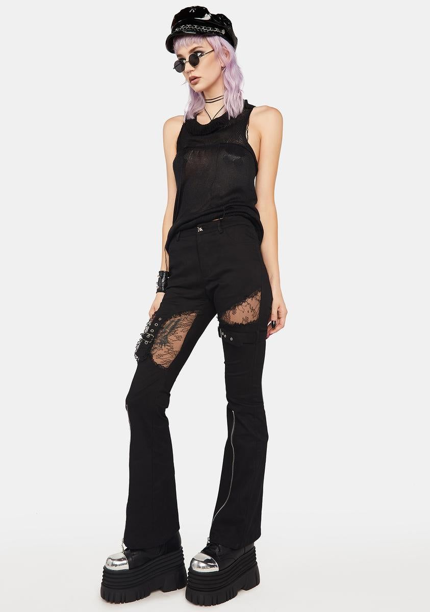 Gothic Elastic Flare Pants sold by Dolls Kill product image thumbnail 2