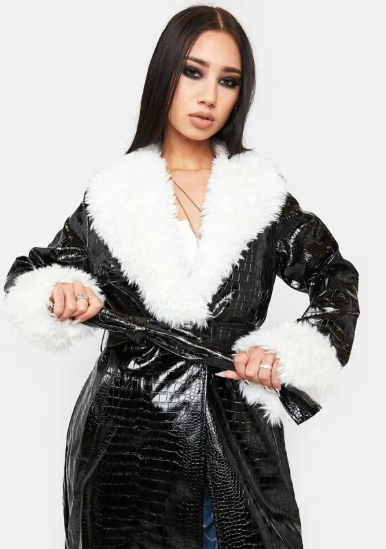 Prettiest Rock Star Crocodile Coat sold by Dolls Kill