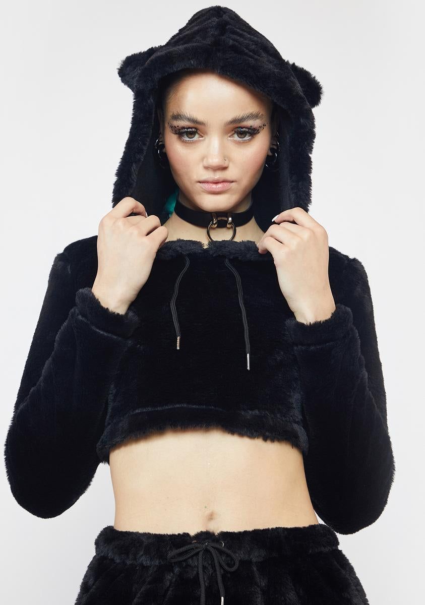 Wicked Furreak Animali Cropped Hoodie sold by Dolls Kill