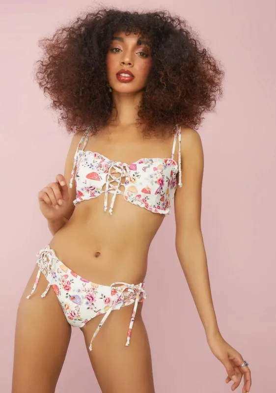 On A Whim Mushroom Print Bikini Set sold by Dolls Kill