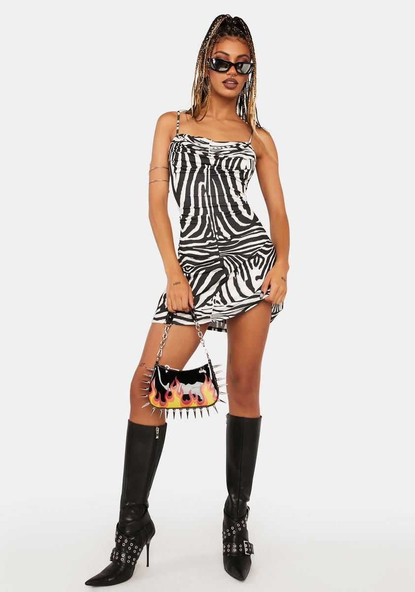 Blanc Zebra Kamala Mini Dress sold by Dolls Kill product image thumbnail 3