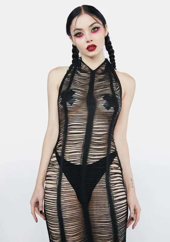 Twilight Radiance Ruched Maxi Dress sold by Dolls Kill