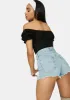 Night No Spoilers Off Shoulder Lace Up Crop Top sold by Dolls Kill