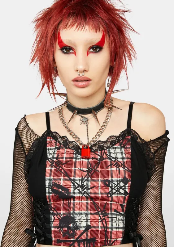 Lust Or Envy Plaid Crop Top sold by Dolls Kill