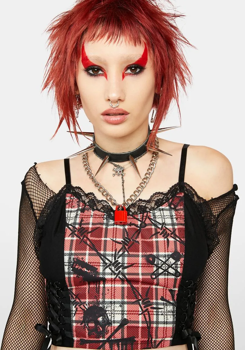 Lust Or Envy Plaid Crop Top sold by Dolls Kill