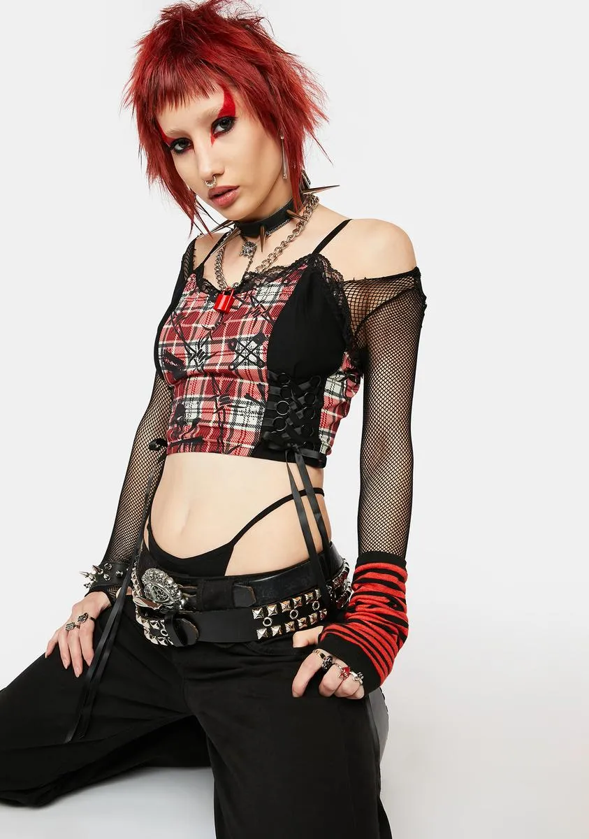 Lust Or Envy Plaid Crop Top sold by Dolls Kill product image thumbnail 2