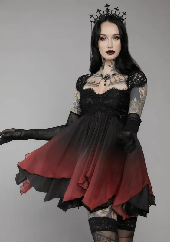 Blood And Lust Ombre Mini Dress sold by Dolls Kill