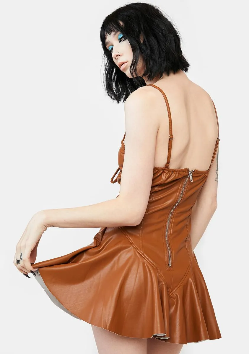 Camel Maximized Pleasure Mini Dress sold by Dolls Kill product image thumbnail 4