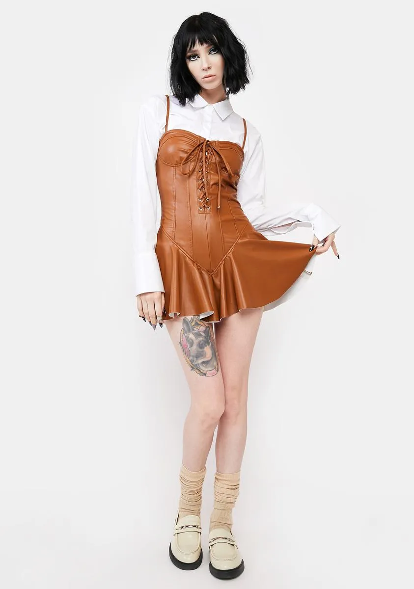 Camel Maximized Pleasure Mini Dress sold by Dolls Kill product image thumbnail 3