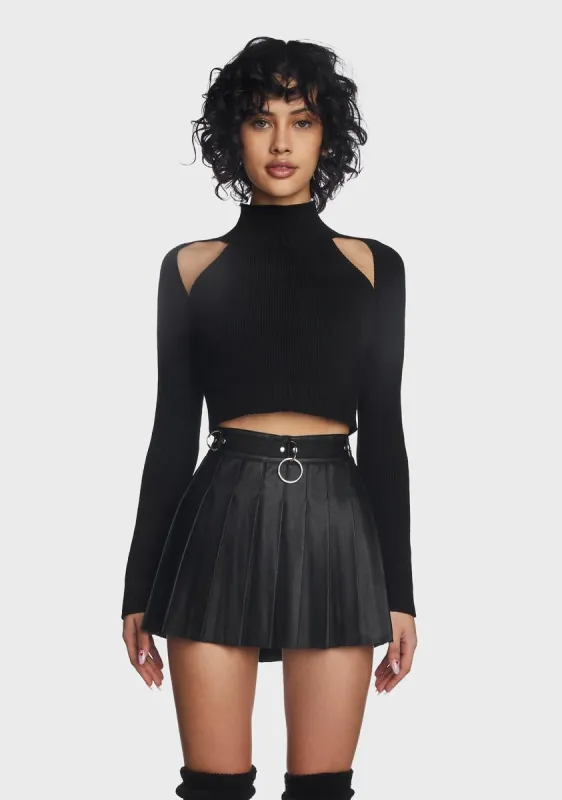 Dark Just Flirting Cropped Sweater sold by Dolls Kill