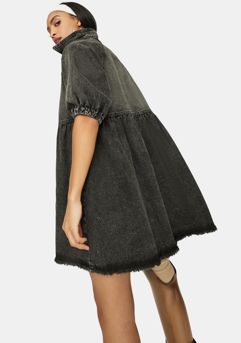 Noir Till You Make It Denim Babydoll Dress sold by Dolls Kill product image thumbnail 4