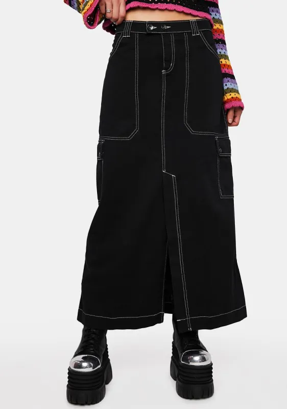 Deb Cargo Maxi Skirt sold by Dolls Kill