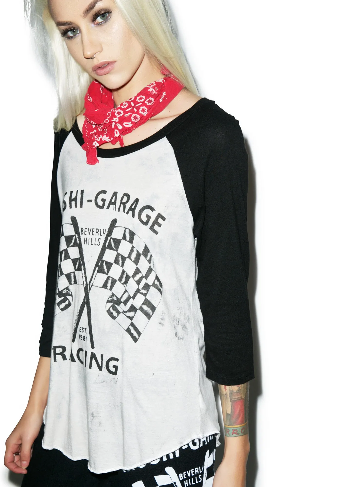 Moshi Racing Boyfriend Raglan sold by Dolls Kill product image thumbnail 2