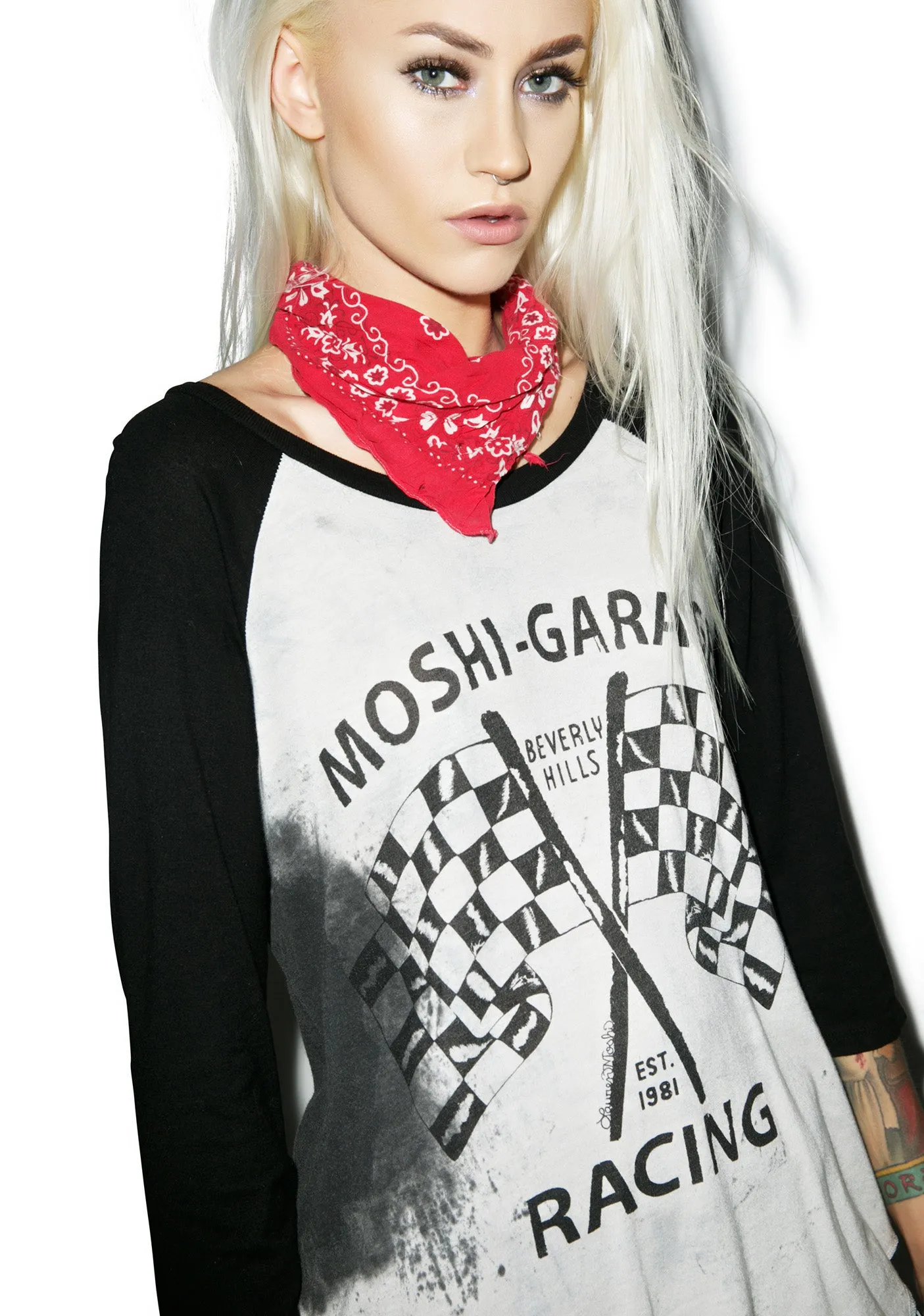 Moshi Racing Boyfriend Raglan sold by Dolls Kill product image thumbnail 3