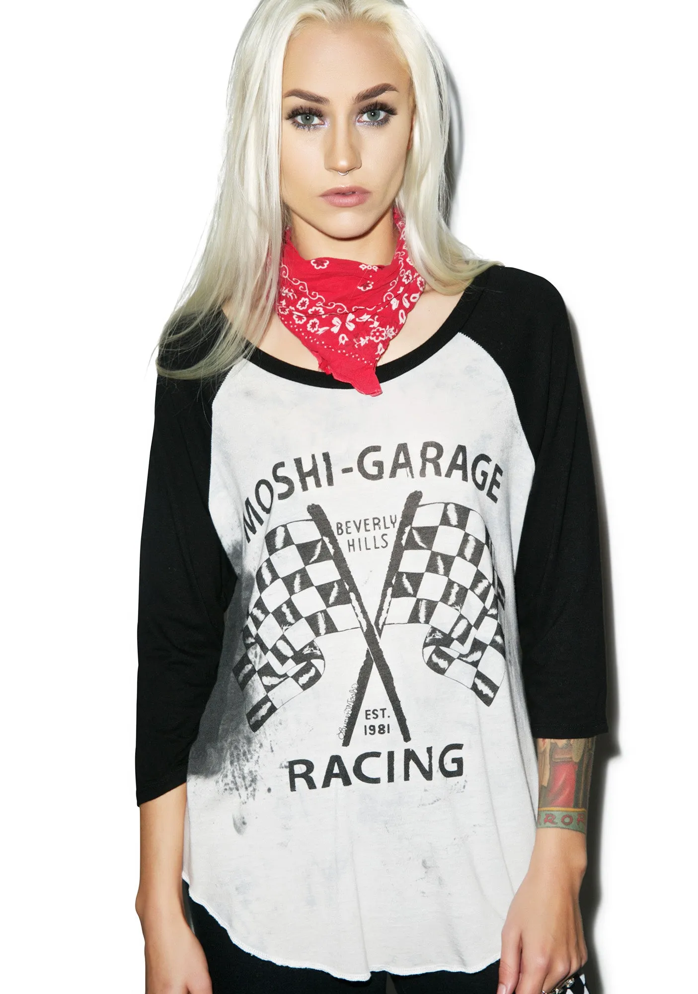 Moshi Racing Boyfriend Raglan sold by Dolls Kill product image thumbnail 4