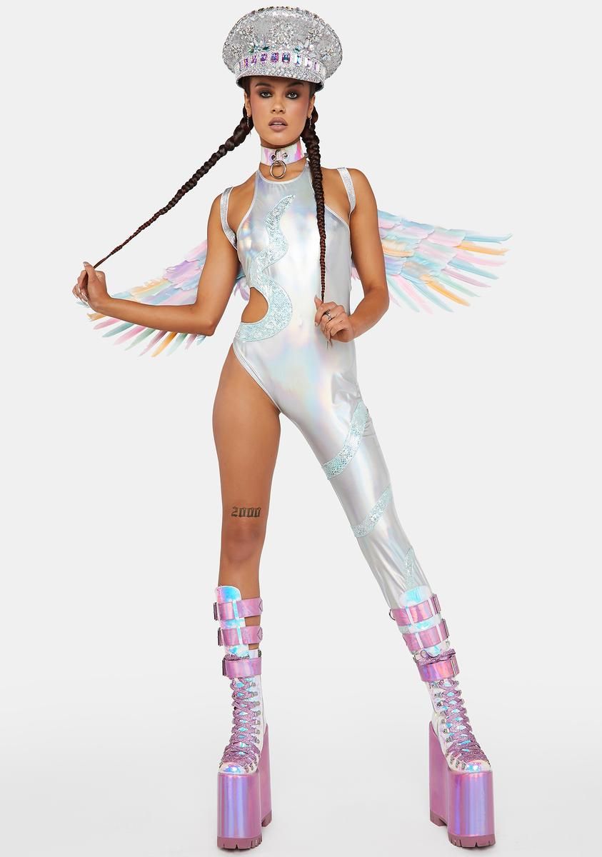Viper Mentality Holographic Catsuit sold by Dolls Kill product image thumbnail 2