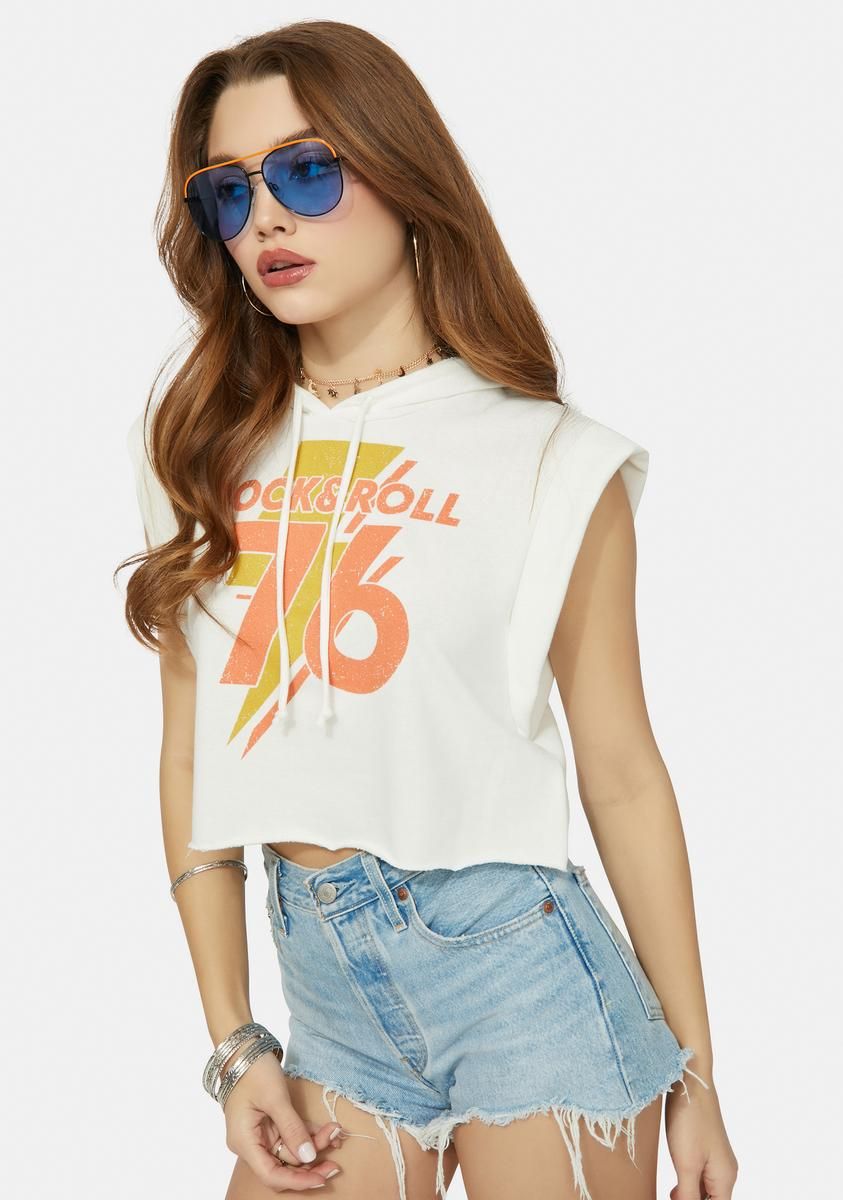 Route To Rock N' Roll Muscle Hoodie sold by Dolls Kill product image thumbnail 2