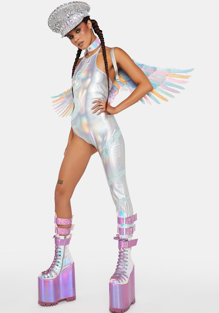 Viper Mentality Holographic Catsuit sold by Dolls Kill product image thumbnail 3