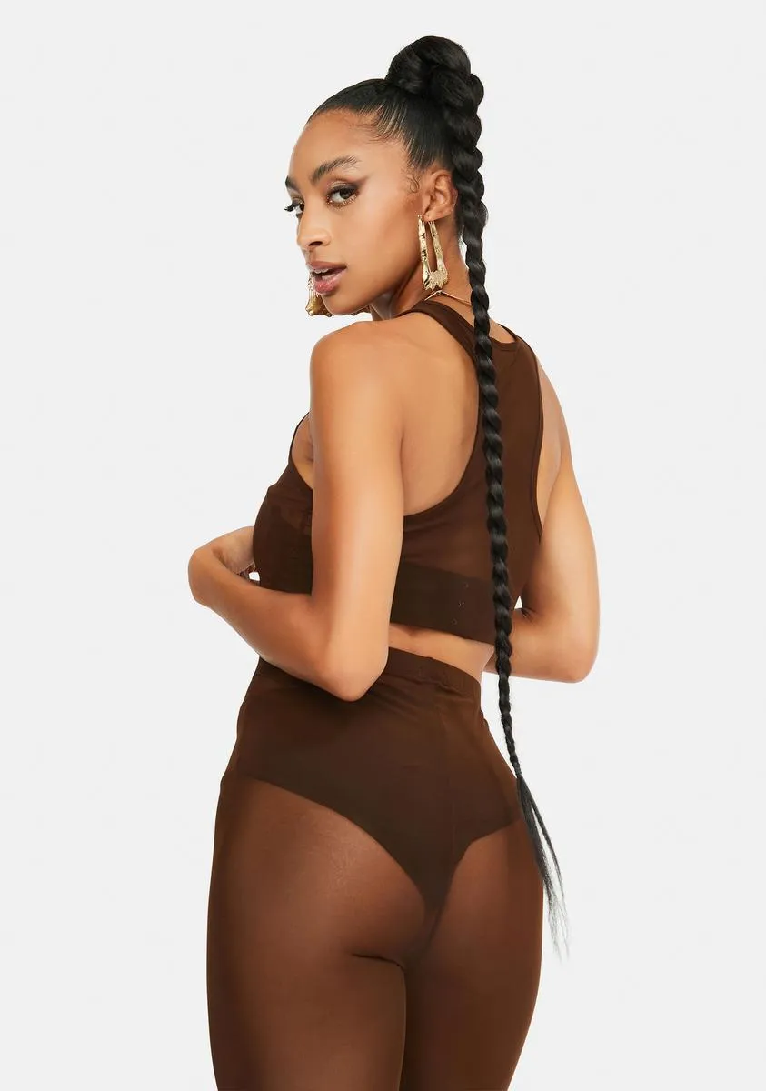Mocha Always The Baddest Sheer Crop Tank sold by Dolls Kill product image thumbnail 4