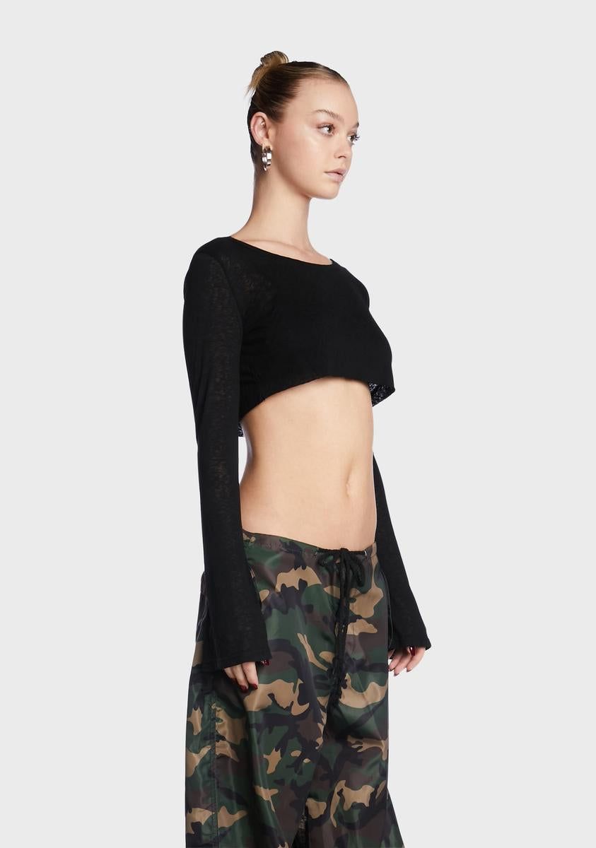 Sheer Raw Hem Crop Top sold by Dolls Kill product image thumbnail 4