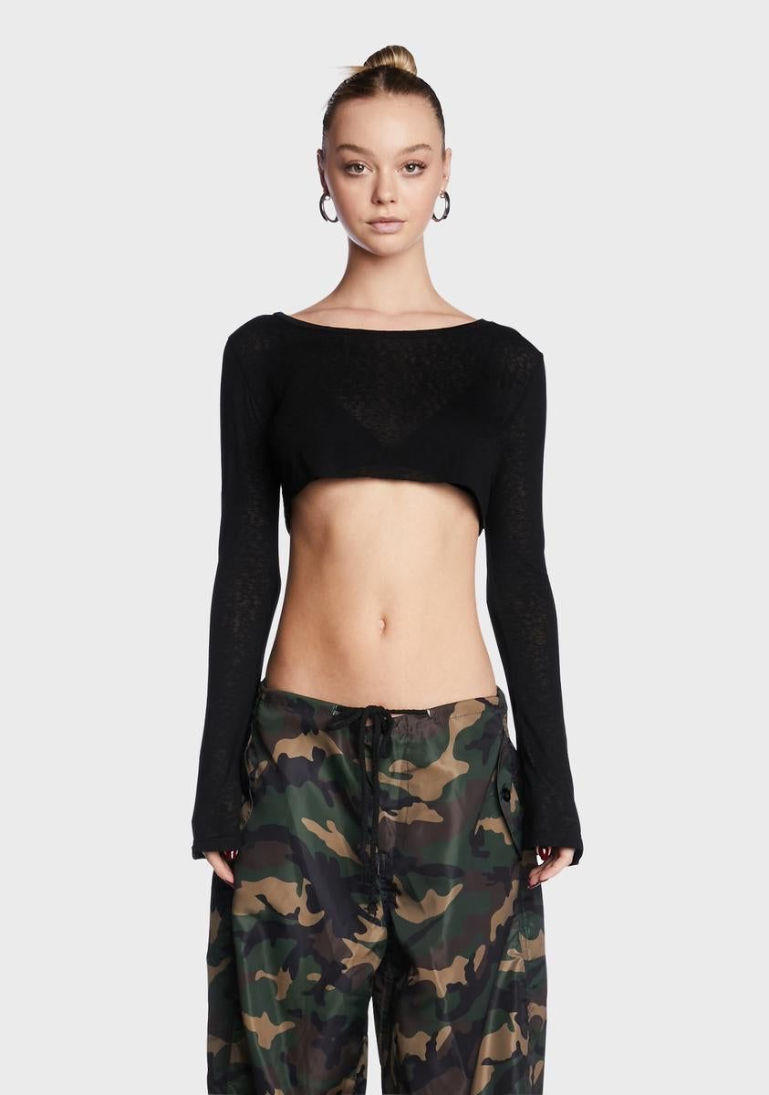 Sheer Raw Hem Crop Top sold by Dolls Kill