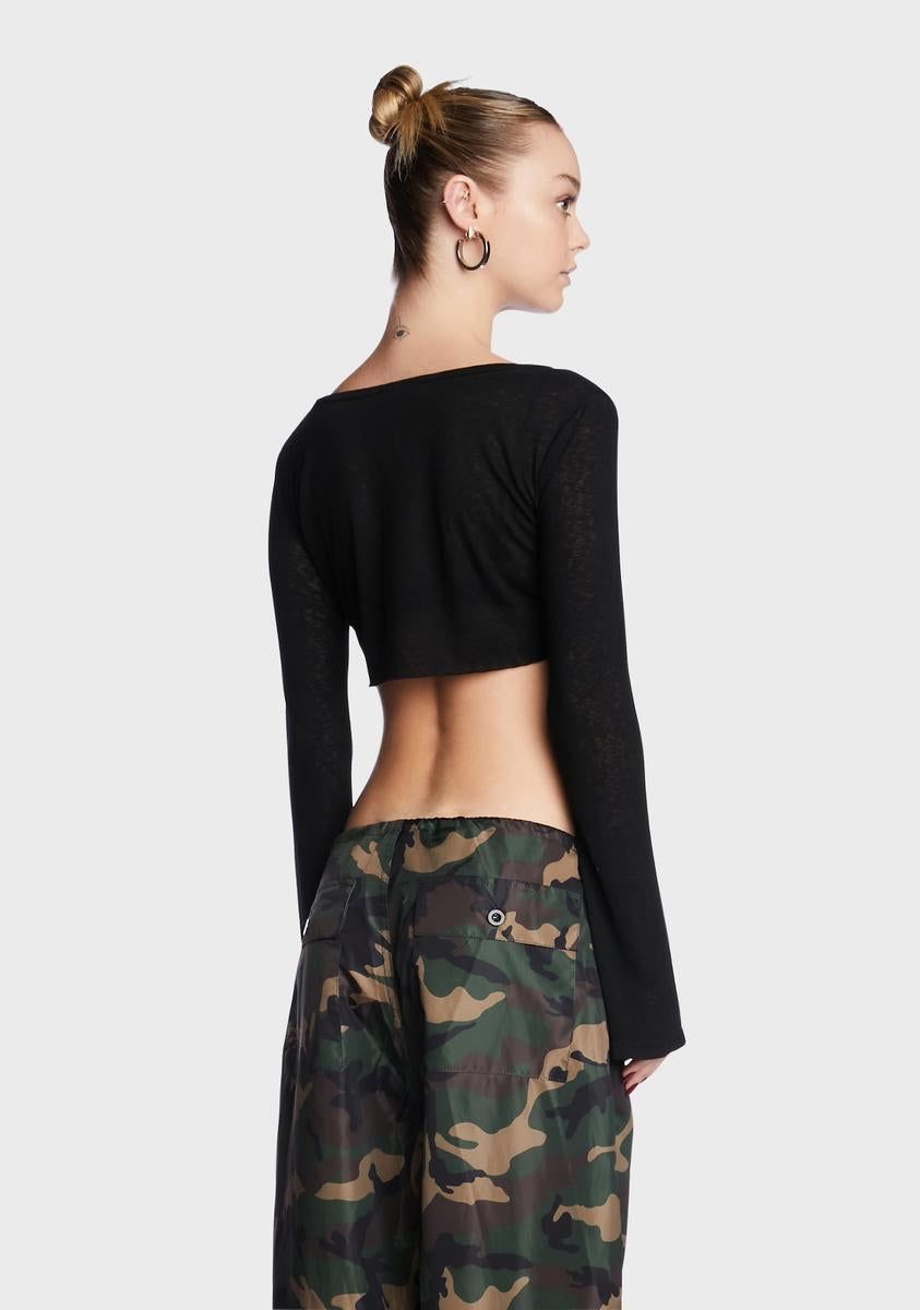 Sheer Raw Hem Crop Top sold by Dolls Kill product image thumbnail 5