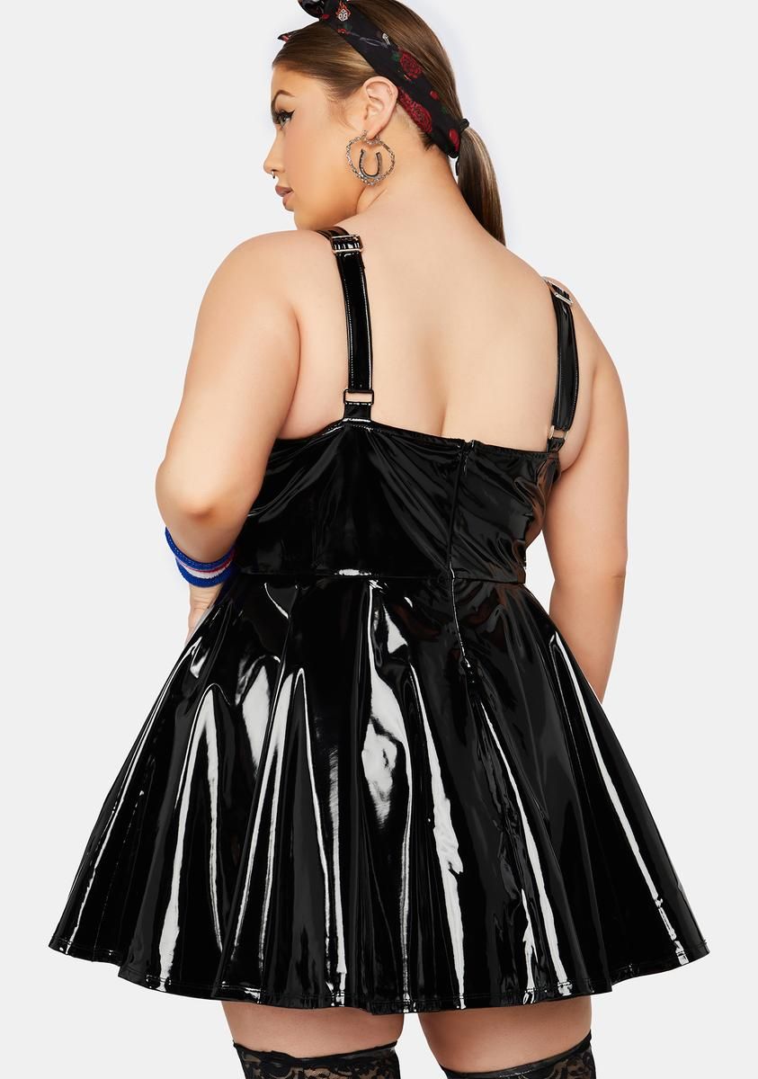 Plus Nighttime Eye Candy Vinyl Dress sold by Dolls Kill product image thumbnail 4