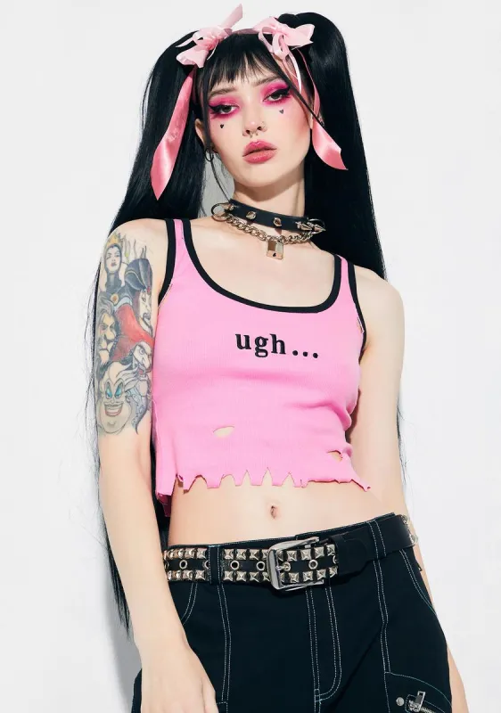 Over It All Distressed Graphic Tank sold by Dolls Kill