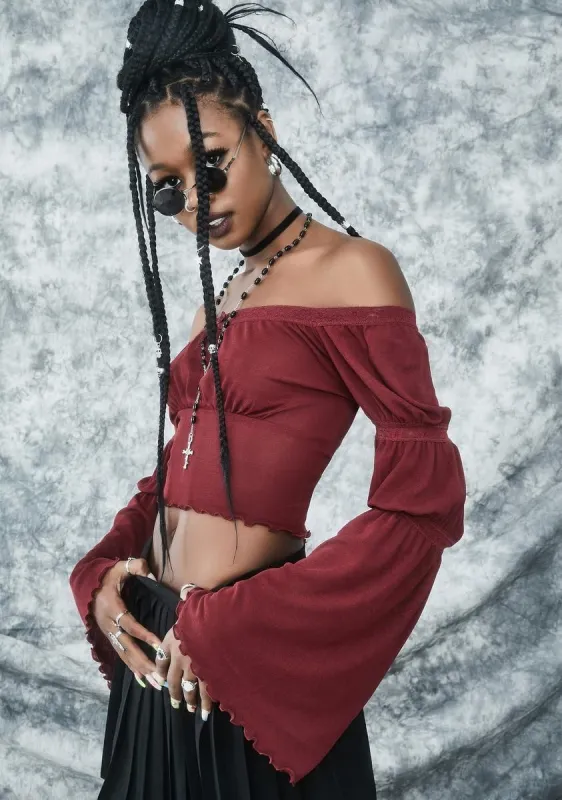 Made You Look Bell Sleeve Top sold by Dolls Kill