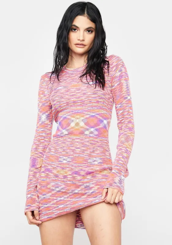 Coral I Was Your Best Knit Mini Dress sold by Dolls Kill