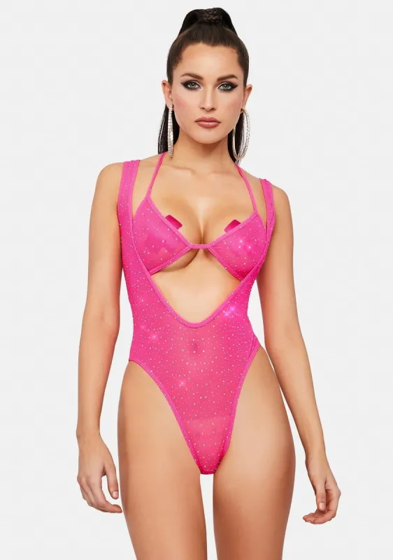 Diva Picture This Glitter Mesh Lingerie Set sold by Dolls Kill