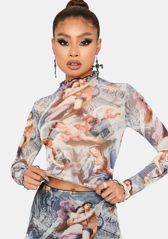 Divine Spirit Mesh Crop Top sold by Dolls Kill