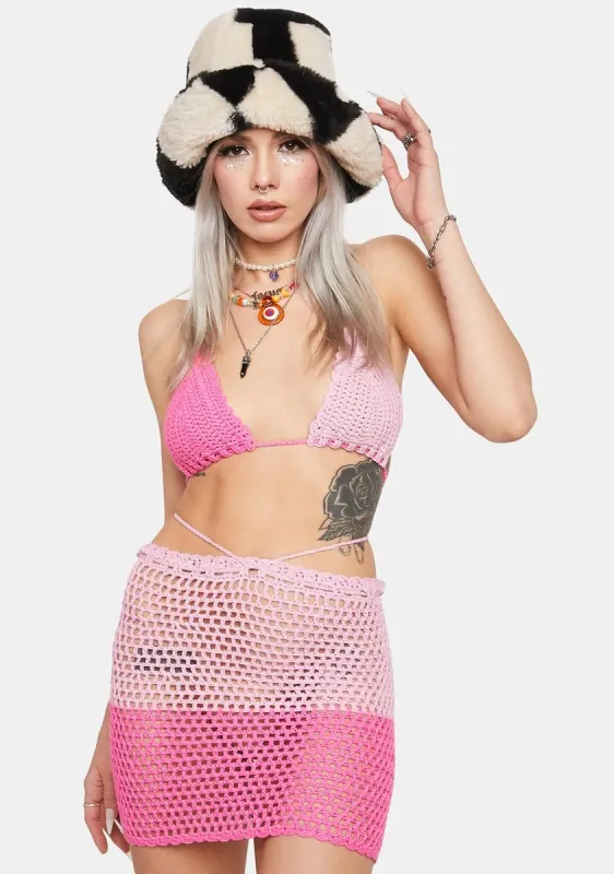It's Up To Me Crochet Skirt Set sold by Dolls Kill