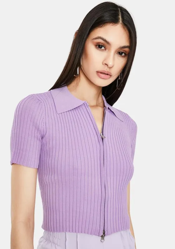 Purple Rina Crop Top sold by Dolls Kill