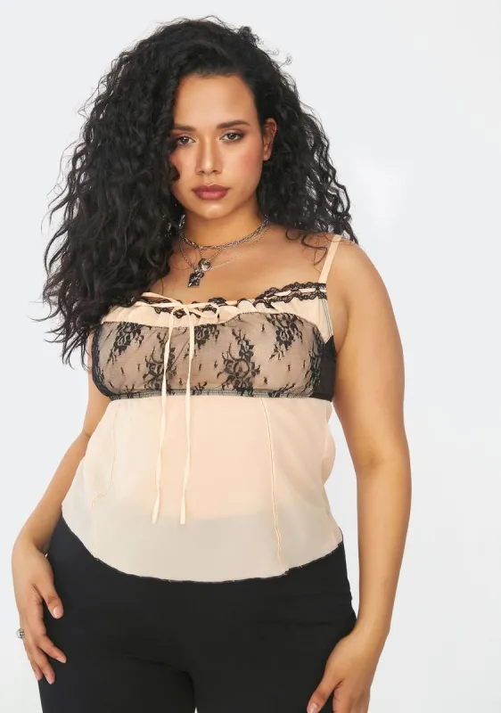 Plus Forever Young Chiffon Babydoll Cami sold by Dolls Kill