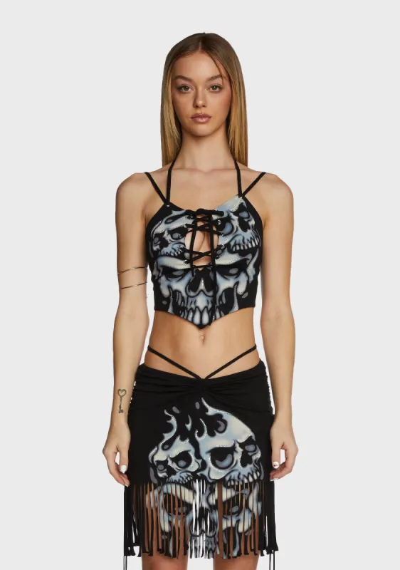 Bone Chilling Halter Top sold by Dolls Kill