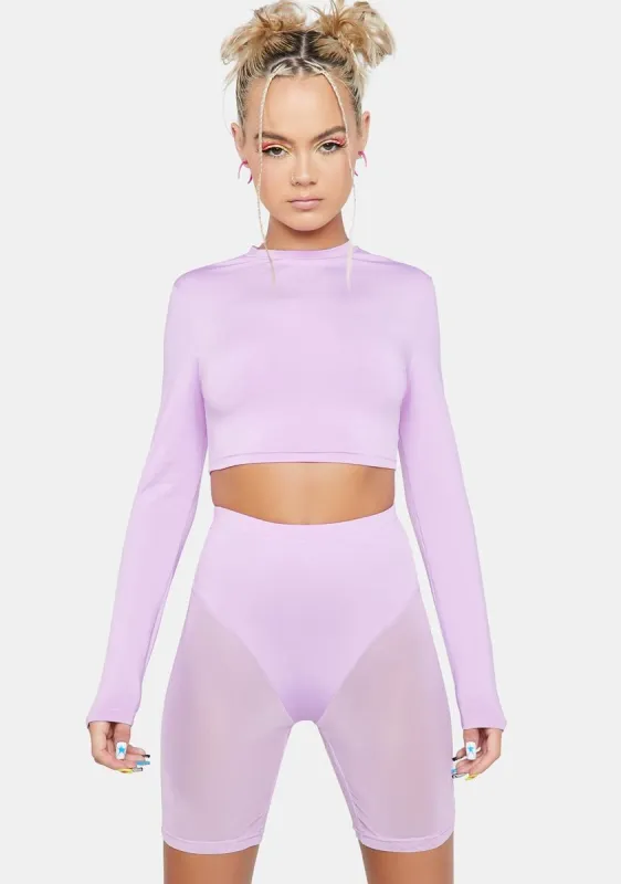 Lavender Night Air Shorts Set sold by Dolls Kill